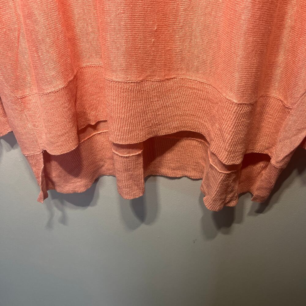 Eileen Fisher Sweater Tunic Peach Linen Spring Thin Knit Beachy Coastal XL - Picture 3 of 7